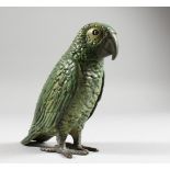 A COLD PAINTED BRONZE PARROT. 6ins high.