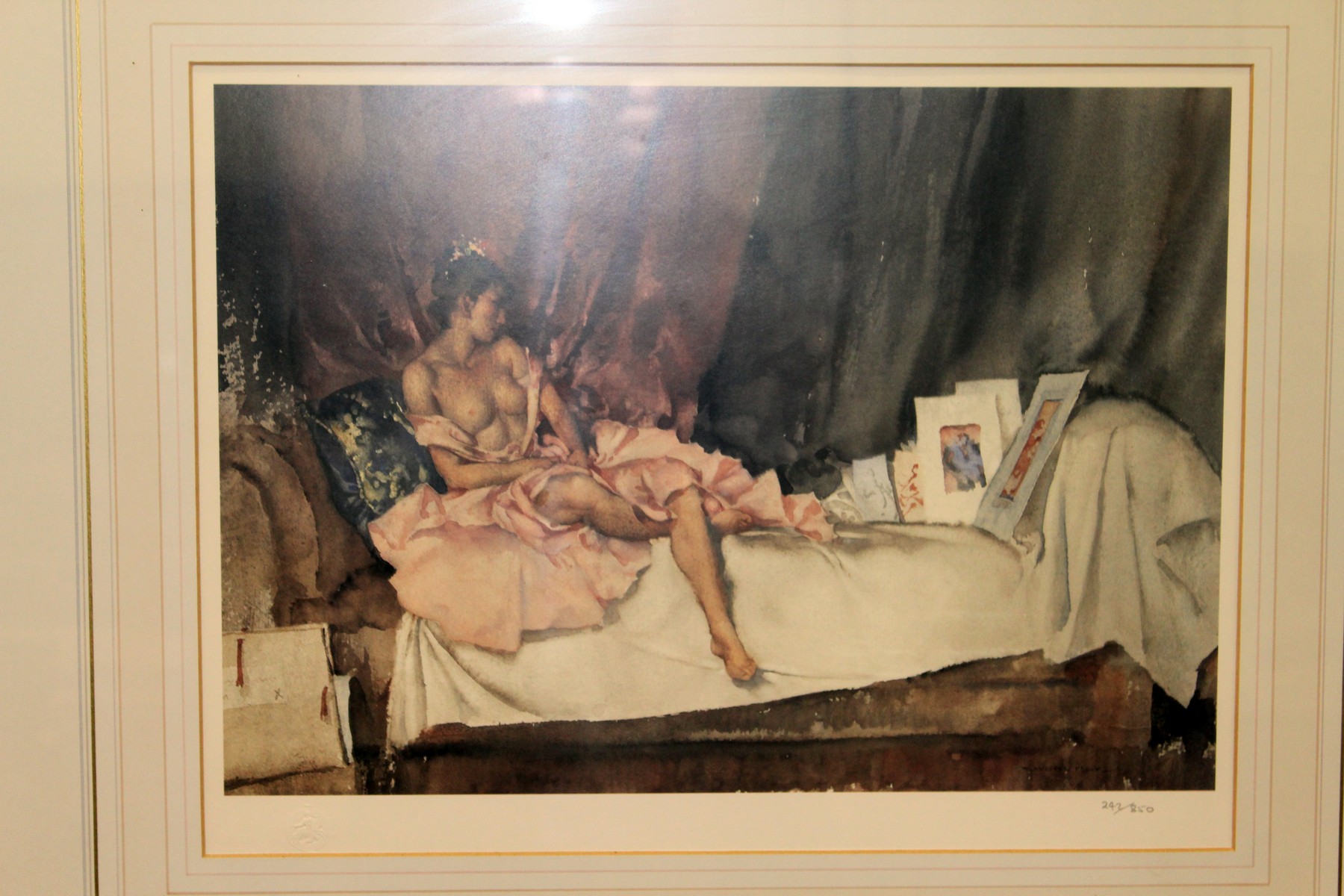 William Russell Flint Reclining female nude limited edition colour print together with another - Image 2 of 3