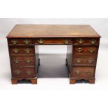 A George III design mahogany pedestal desk, early 20th century