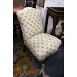 Two Victorian upholstered bedroom chairs (af)