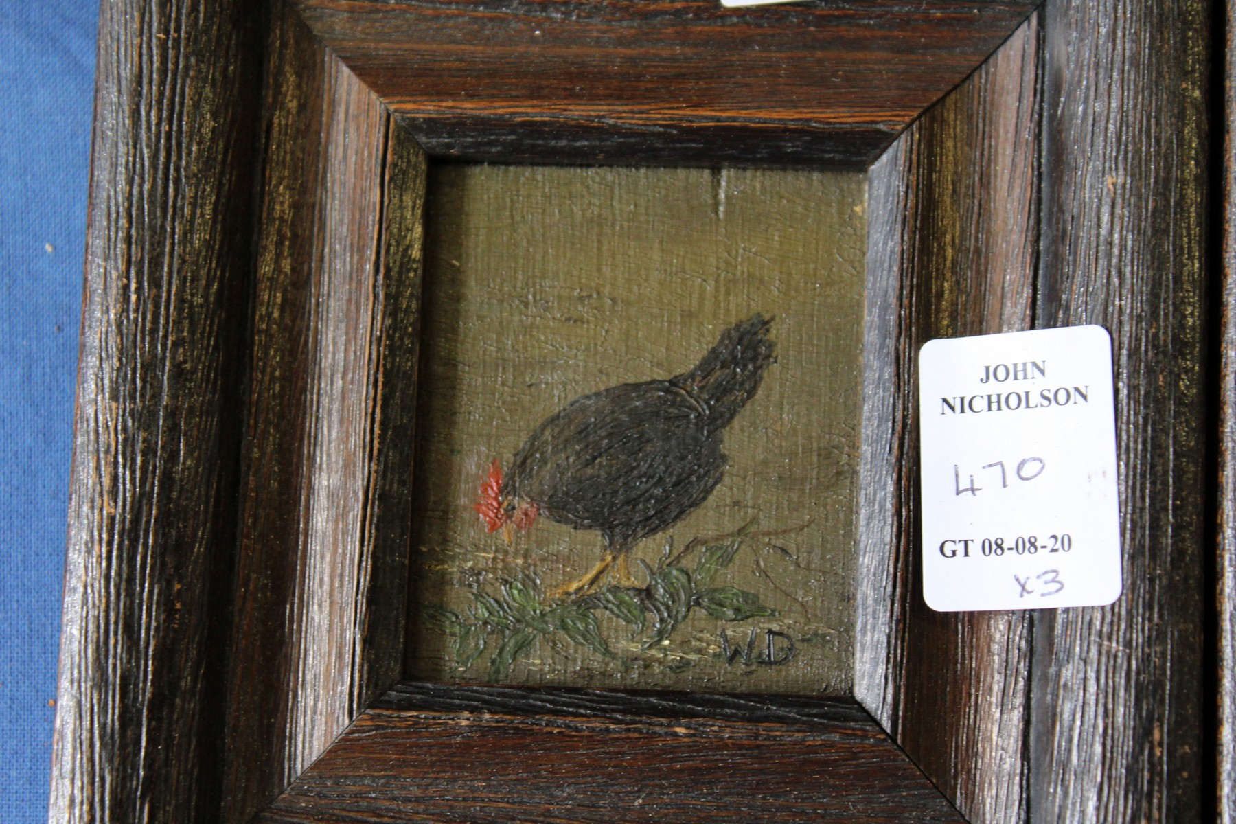 Three small oil paintings of chickens - Image 2 of 4