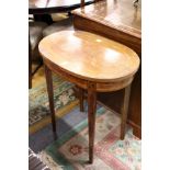 Inlaid mahogany oval table