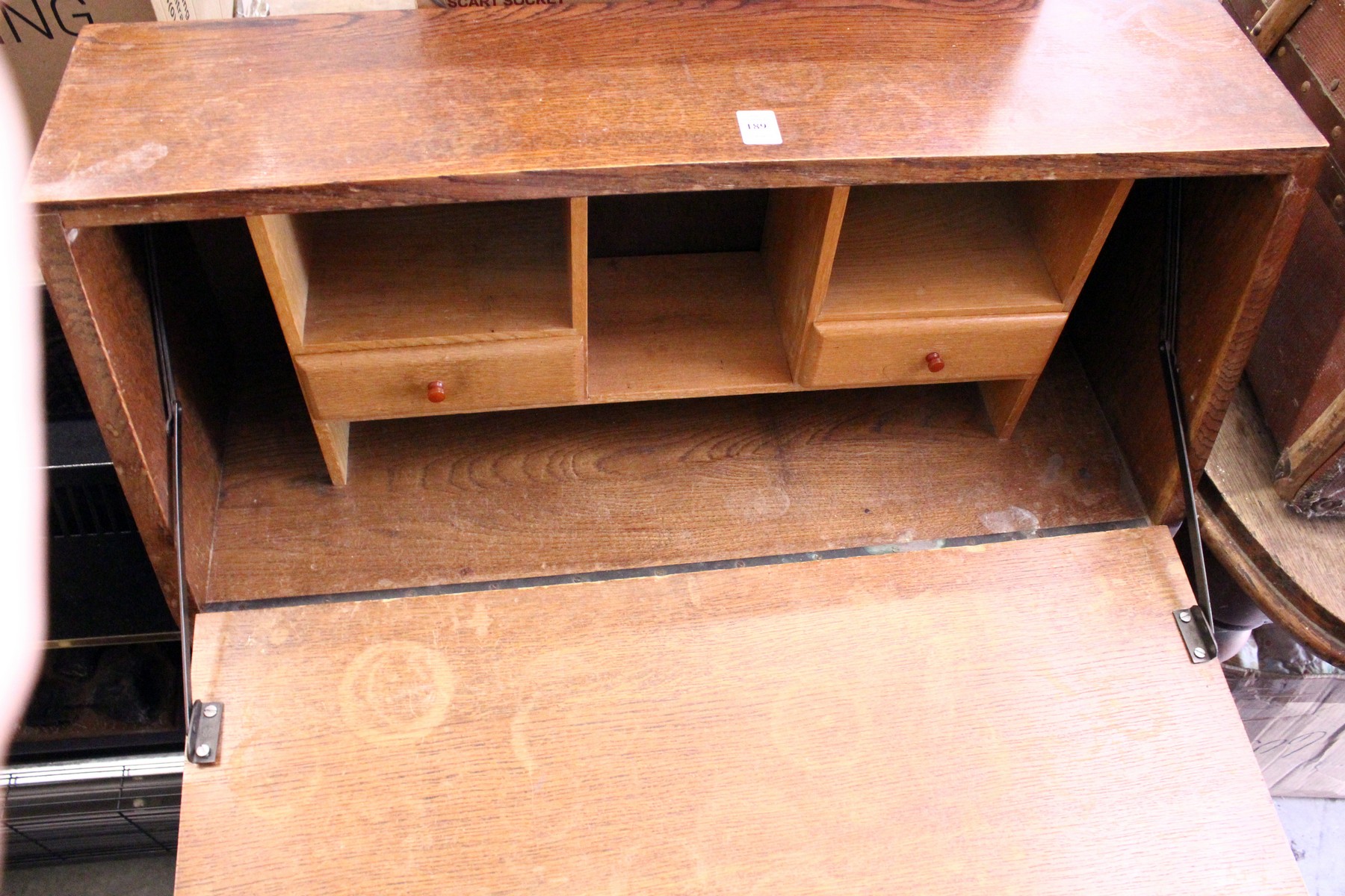 An oak bureau - Image 2 of 2