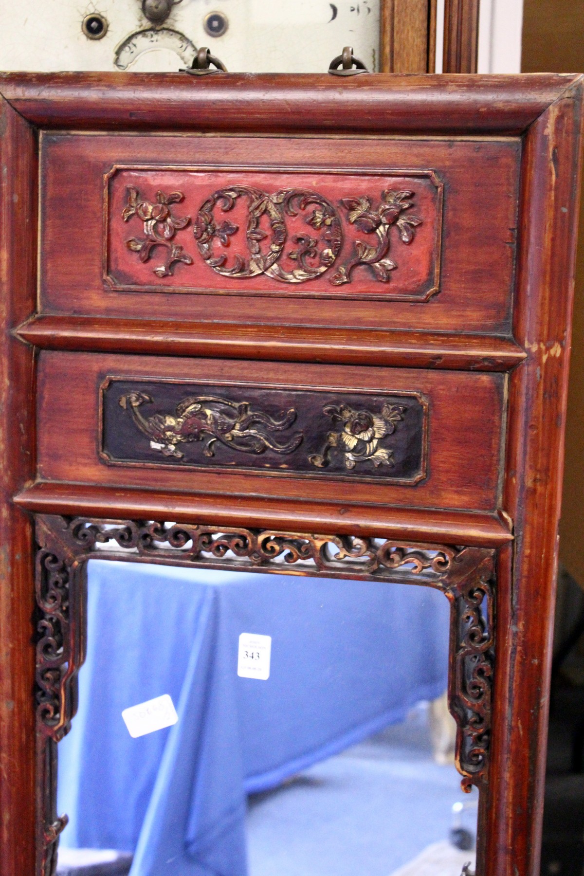 A Chinese dressing mirror with lacquer frame - Image 2 of 2