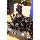 Eastern carved hardwood figures