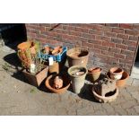 Various terracotta plant pots etc