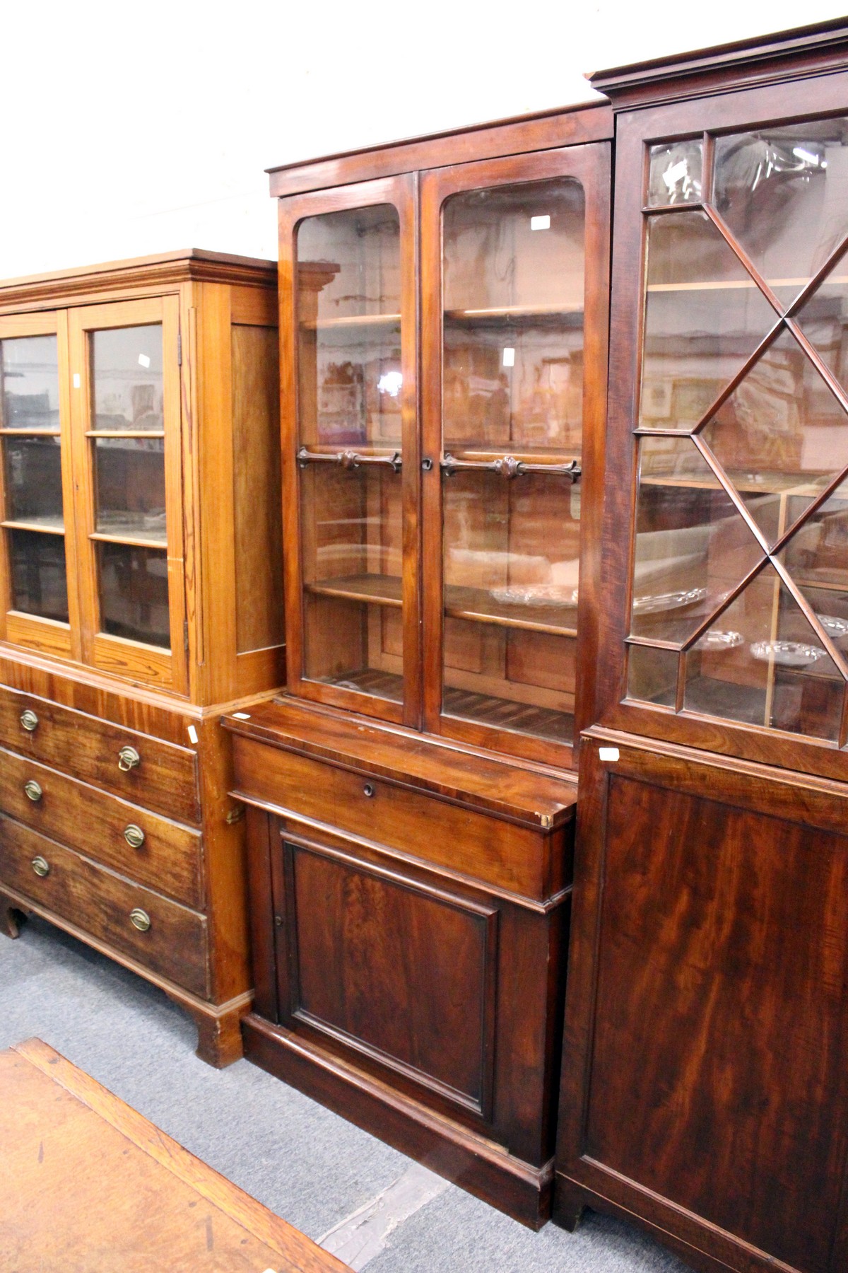 A 19th century mahogany secretaire cupboard bookcase