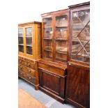 A 19th century mahogany secretaire cupboard bookcase