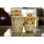 Two bone Chinese snuff bottles