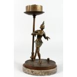 A spelter figural lampbase