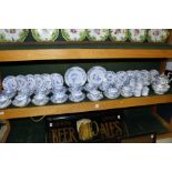 A comprehensive Chamberlains Worcester blue and white tea set