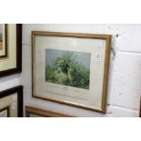 DAVID SHEPHERD "QUIET TIME". Colour Print. Signed in Pencil, No. 382/500. Image 6ins x 8.5ins.