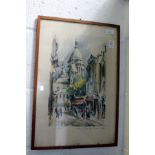 Parisian street scene colour print