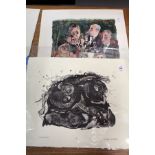 Two unframed prints