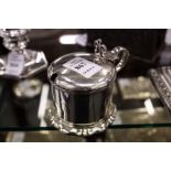 A Victorian silver mustard pot lacking liner