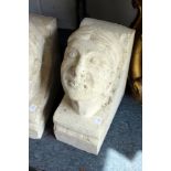 A large reconstituted stone human head corbal