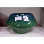 A Monart green glass circular bowl