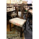 A set of six hepplewhite style mahogany dining chairs