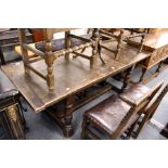 An oak refectory style dining table