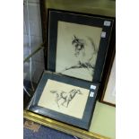 SHIRLEY PACE Two studies of horses. Signed and dated 1987 and 1988. 7.5ins x 11ins and 15ins x