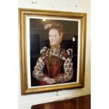 Portrait of Elizabeth I colour print