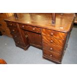 A Victorian mahogany stained pedestal desk or dressing table