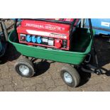 A four wheeled garden cart