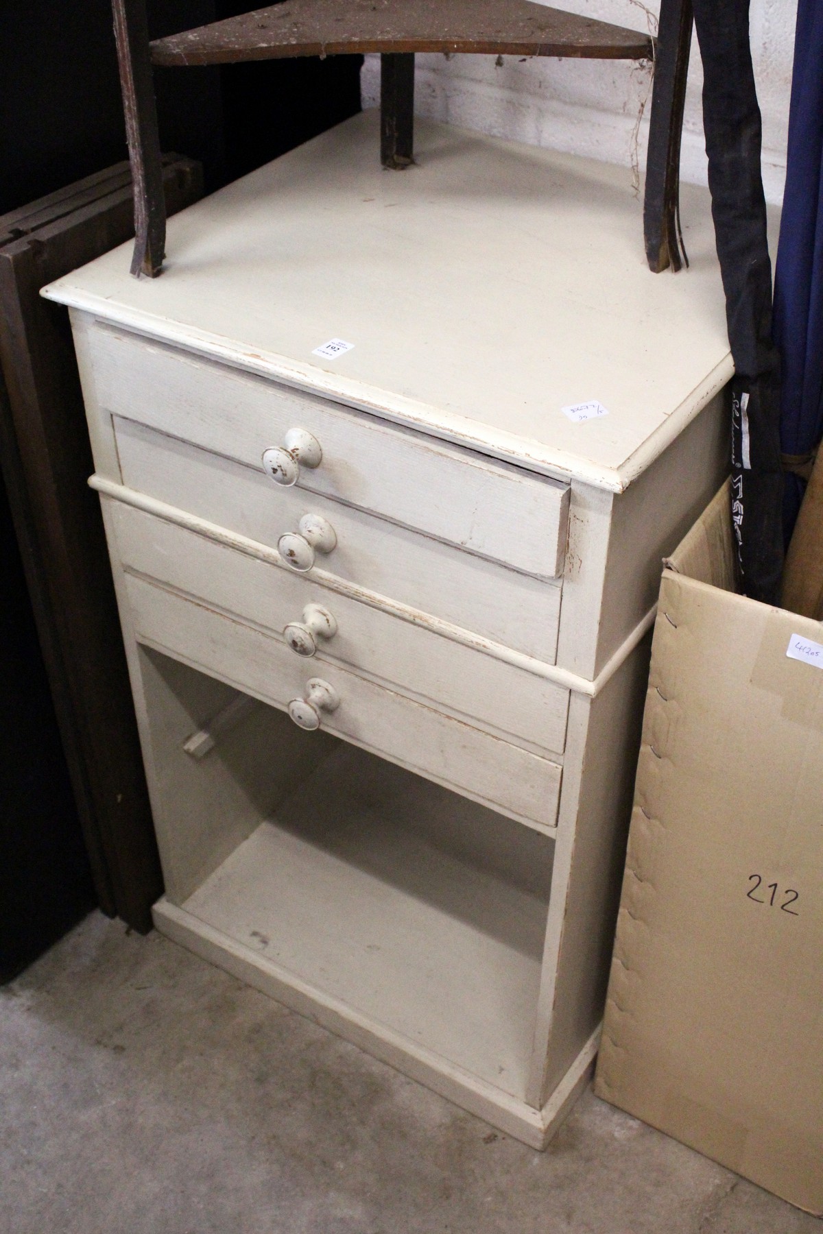 A painted pedestal chest