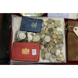 A George V coin proof set and other coinage
