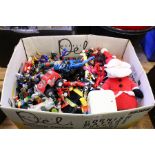 A box of action figures etc