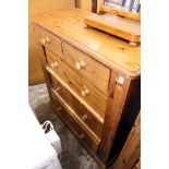 A Victorian style pine chest of drawers