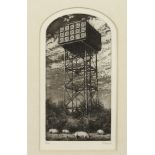 Nicholas Ward. 'Water Tower, Metfield', Etching and Aquatint, Signed in Pencil, 6" x 3".