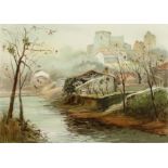 Alain Renou, French. Three Prints of French Scenes, Signed and Numbered in Pencil, the largest 14" x