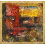 20th Century School, Circa 1993. Abstract Composition with Red, Yellow, and Black, Mixed Media,