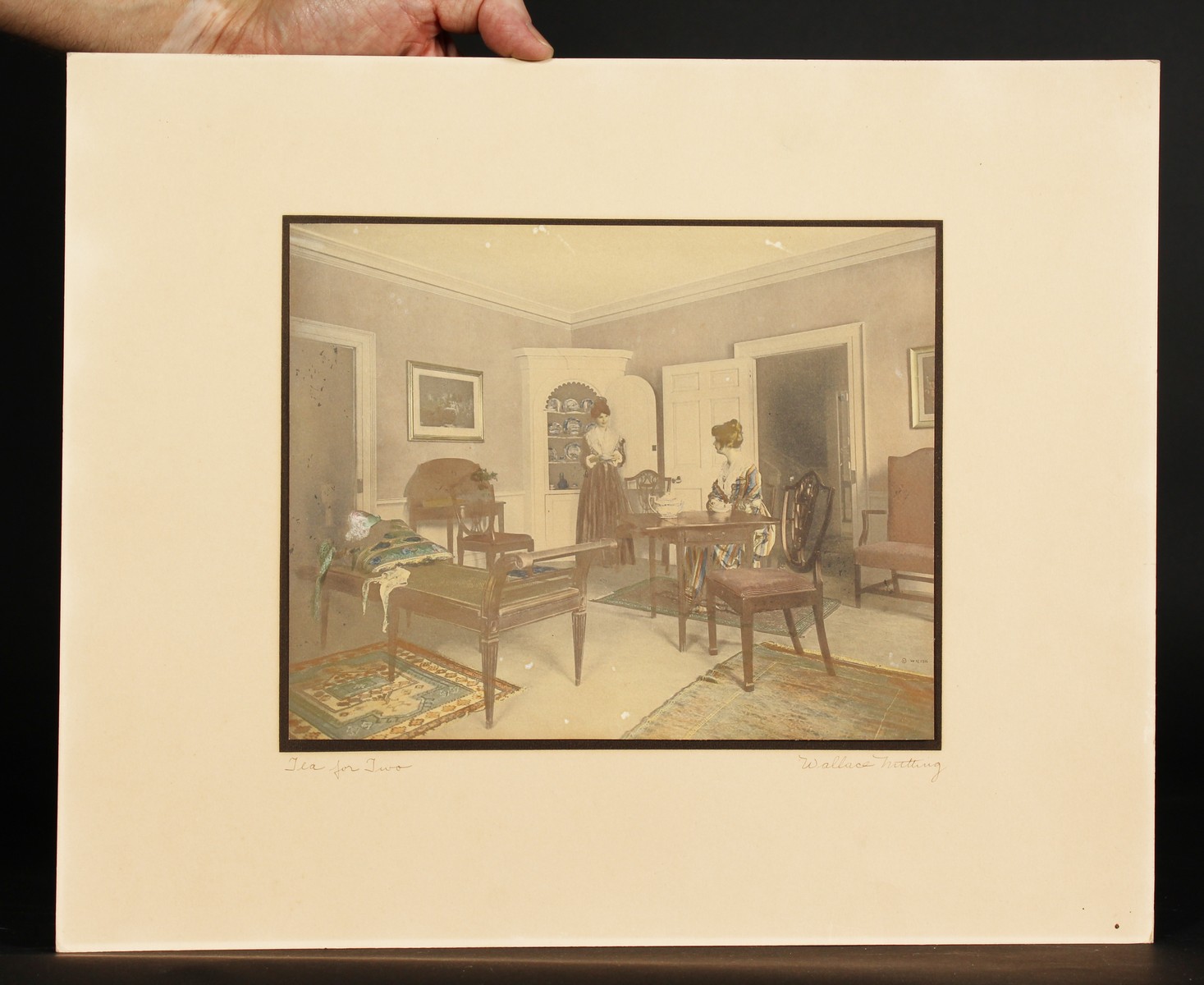 Wallace Nutting. Interior Scenes, Tinted Prints, Signed in Ink, (3) Unframed. - Image 2 of 4