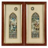 19th Century Irish School. A Pair of Stain Glass Window Designs featuring St. Patrick and St.