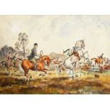 W. Owen Ward (British). A Comical Scene of Riders Jumping, Watercolour, Signed, 21" x 28", and two
