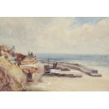 John Blair (1850-1934) British. 'Crail Harbour', Watercolour, Signed and Titled, 10" x 14".