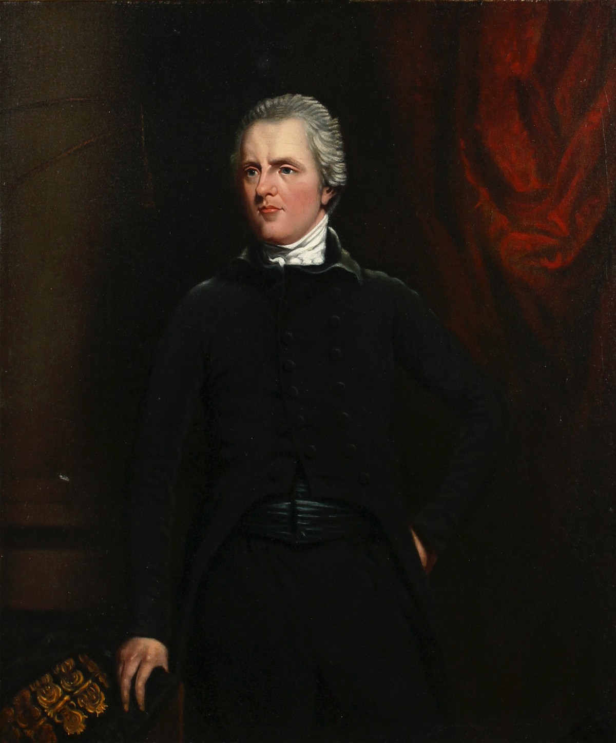 After Hoppner, English School, 19th Century. A Portrait of William Pitt, 16" x 14".