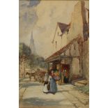 Percy Lancaster (1878-1951) British. A Mother and Child Returning from Market, Watercolour, Signed