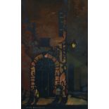Joseph Chamberlain (20th Century) British. A Print of Figures in a Town Square, 10" x 6".