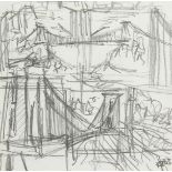 Modern British School. Pencil Study of a Suspension Bridge, Pencil, Indistinctly Inscribed, 4.75"