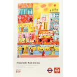 London Underground Posters. Four Unframed Posters, 'Shopping by Tube and Bus', 40" x 25", and 'The