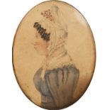 English School, Circa 1802. Portrait Miniature, a Study of Maria Watson, Watercolour, 3.75" x 2.