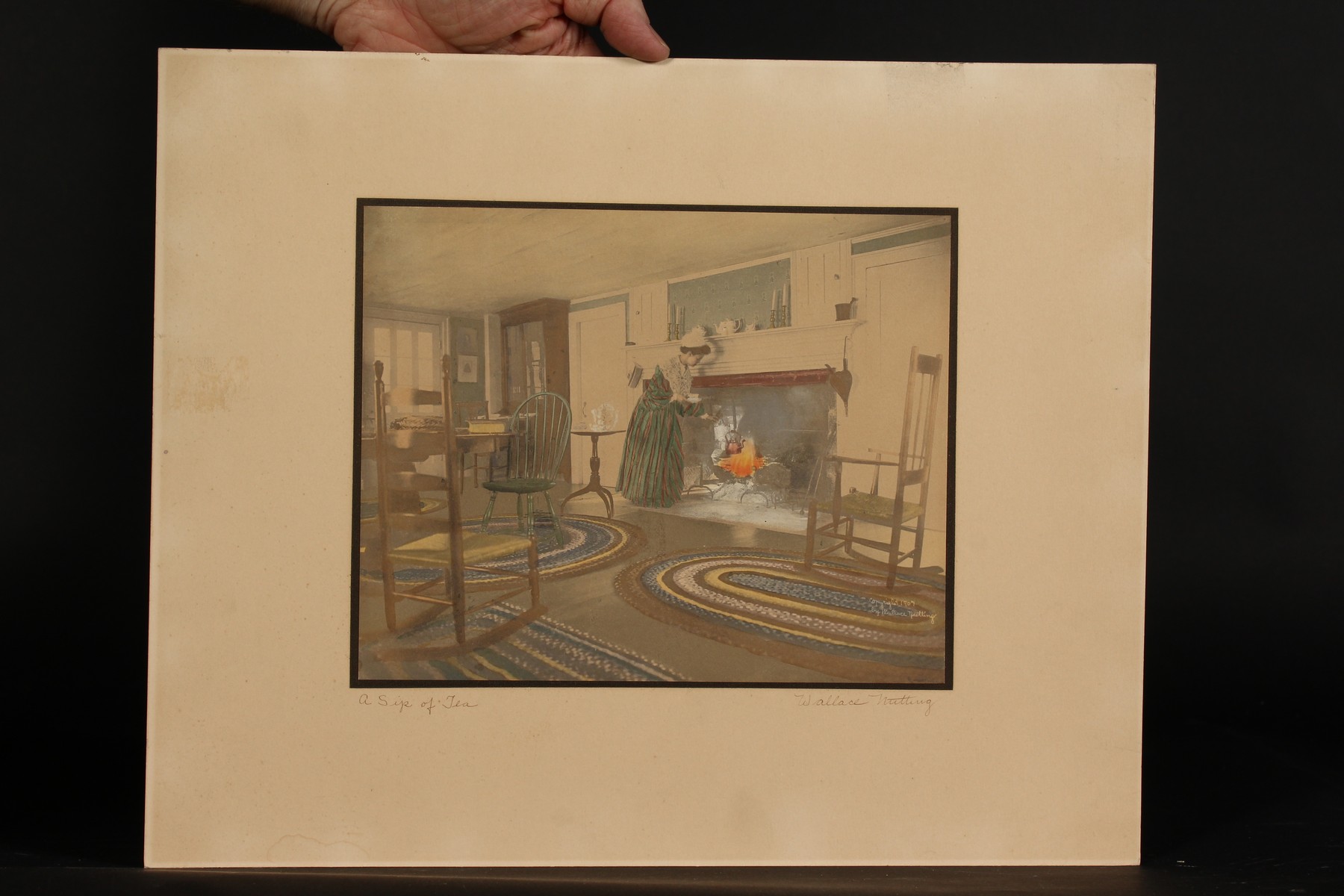 Wallace Nutting. Interior Scenes, Tinted Prints, Signed in Ink, (3) Unframed. - Image 3 of 4
