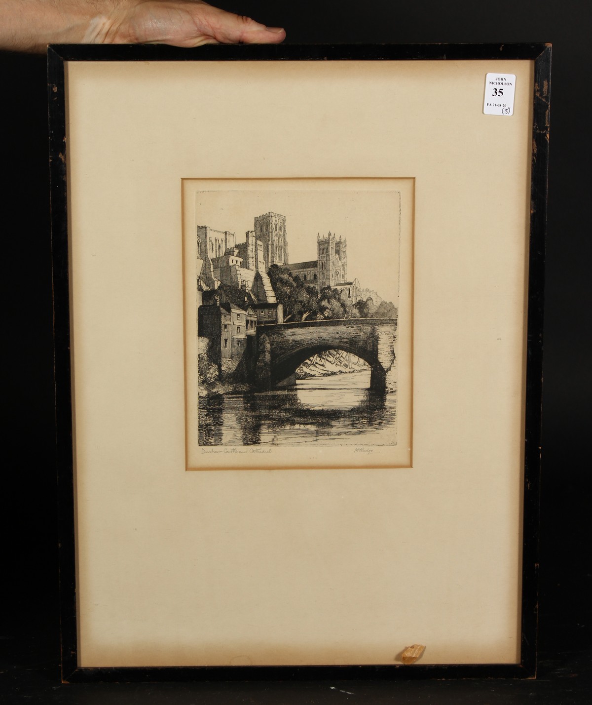 M. M. Rudge (19th Century). 'Durham Castle and Cathedral' Etching, Signed and Inscribed in Pencil, - Image 2 of 5
