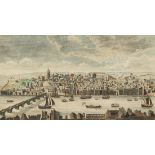 A Hand Coloured Engraving of a 'View of Newcastle Upon Tyne, in Northumberland', 7" x 11", and a