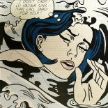 After Roy Lichenstein. 'I don't Care! I'd Rather Sink than Call Brad for Help!', 44" x 44".