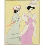 George Goursat 'SEM'. 'Monte Carlo' A Set of Five Single Print Lithographs of Ladies and