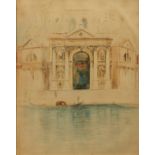 19th Century European School. A View of Santa Maria della Salute with a Gondola in the Foreground,